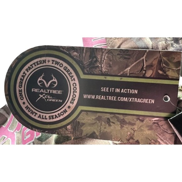Realtree Womens Camo T-Shirt L/G Pink Logo Polyester Crew Neck Hunting Tee - Picture 13 of 13